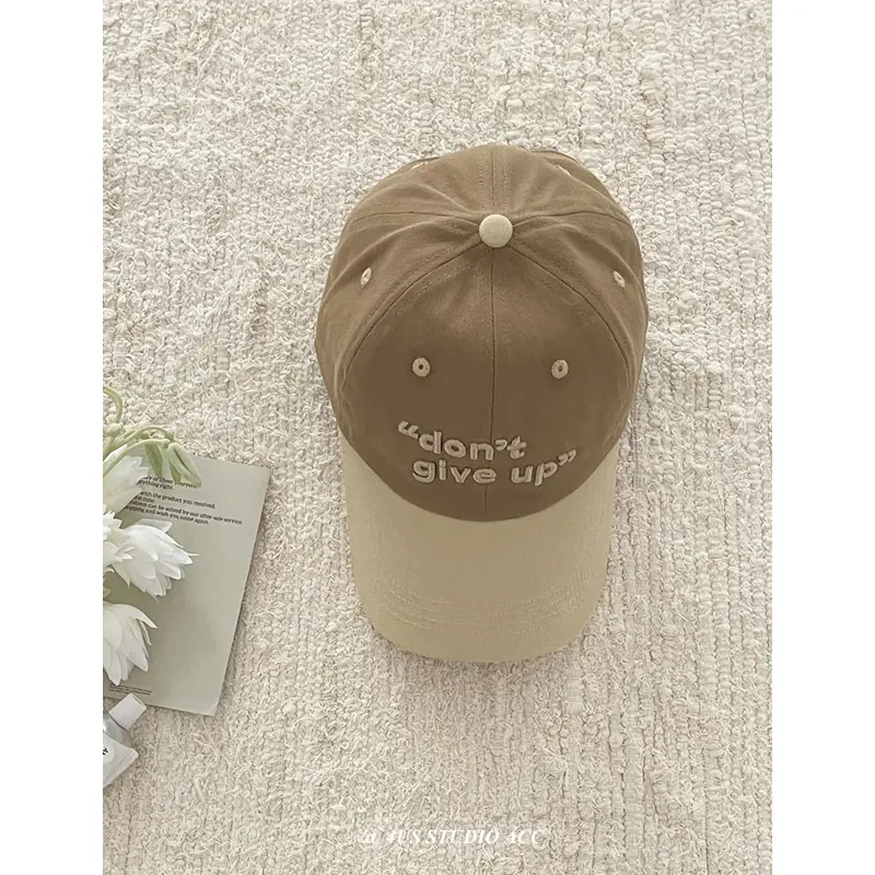 Black Embroidered Peaked Cap with White Base