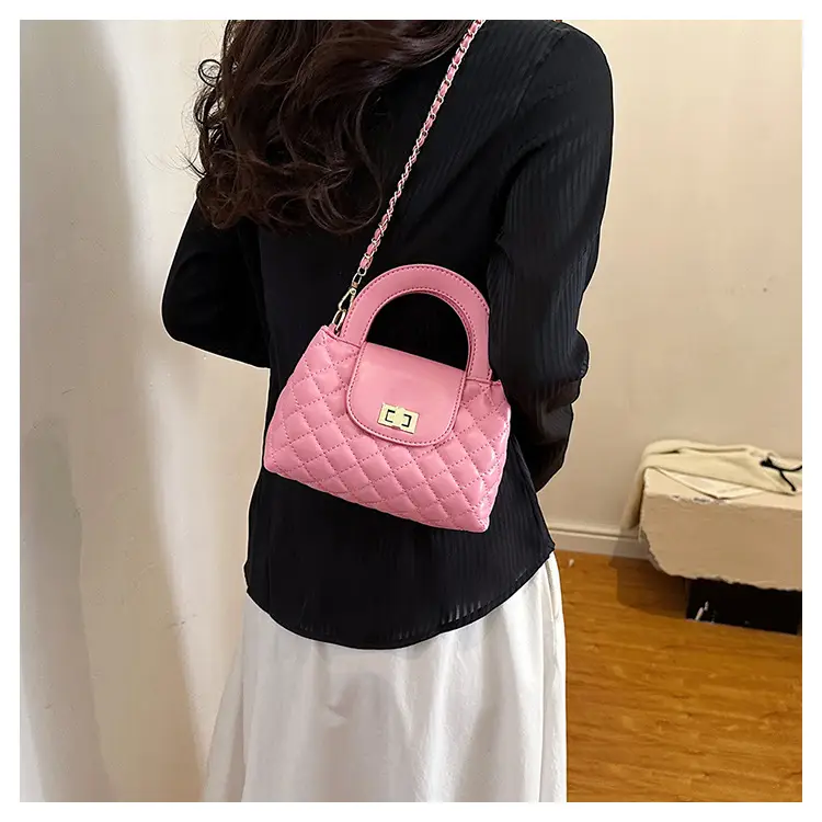 Black Embroidered Rhombus Chain Bag for Women — feature 22