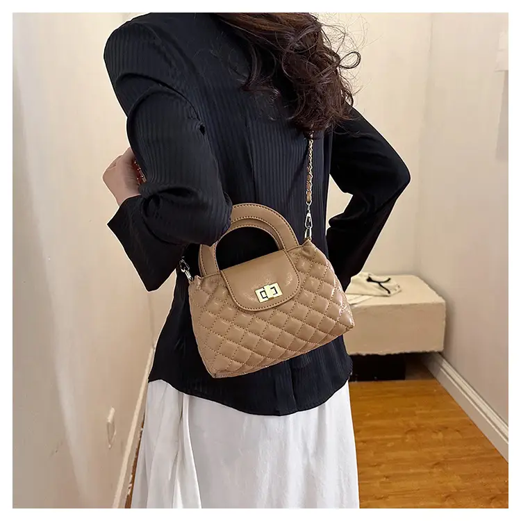 Black Embroidered Rhombus Chain Bag for Women — feature 28