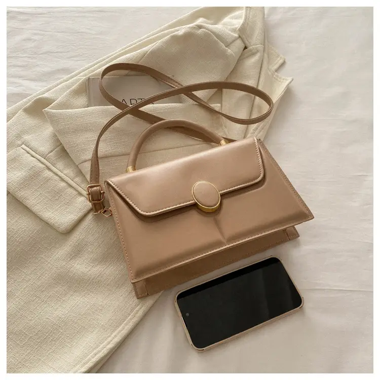 Women's 2024 Square PU Leather Crossbody Bag Beige β feature 14