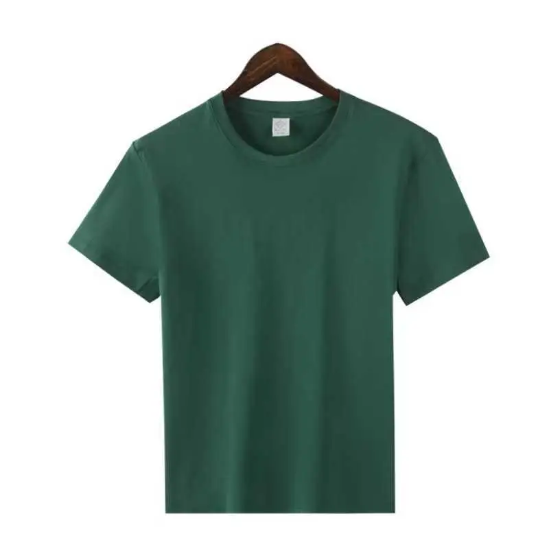 Men's 200g Pure Cotton Black T-Shirt Round Neck Short Sleeve