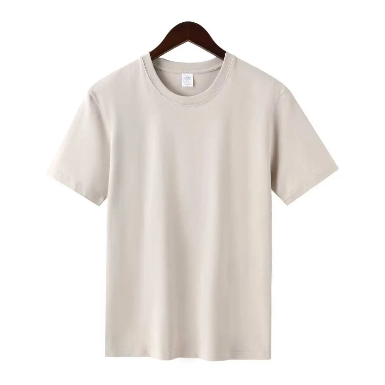 Men's 200g Pure Cotton Black T-Shirt Round Neck Short Sleeve