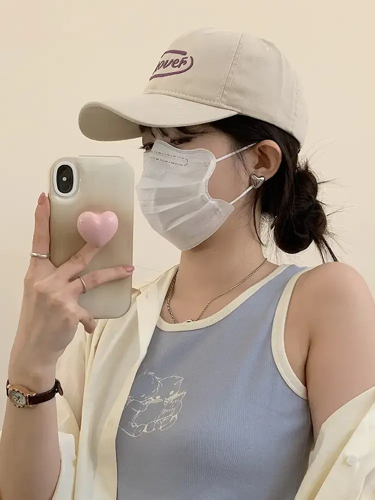 Neower Pink Embroidered Black Peak Cap
