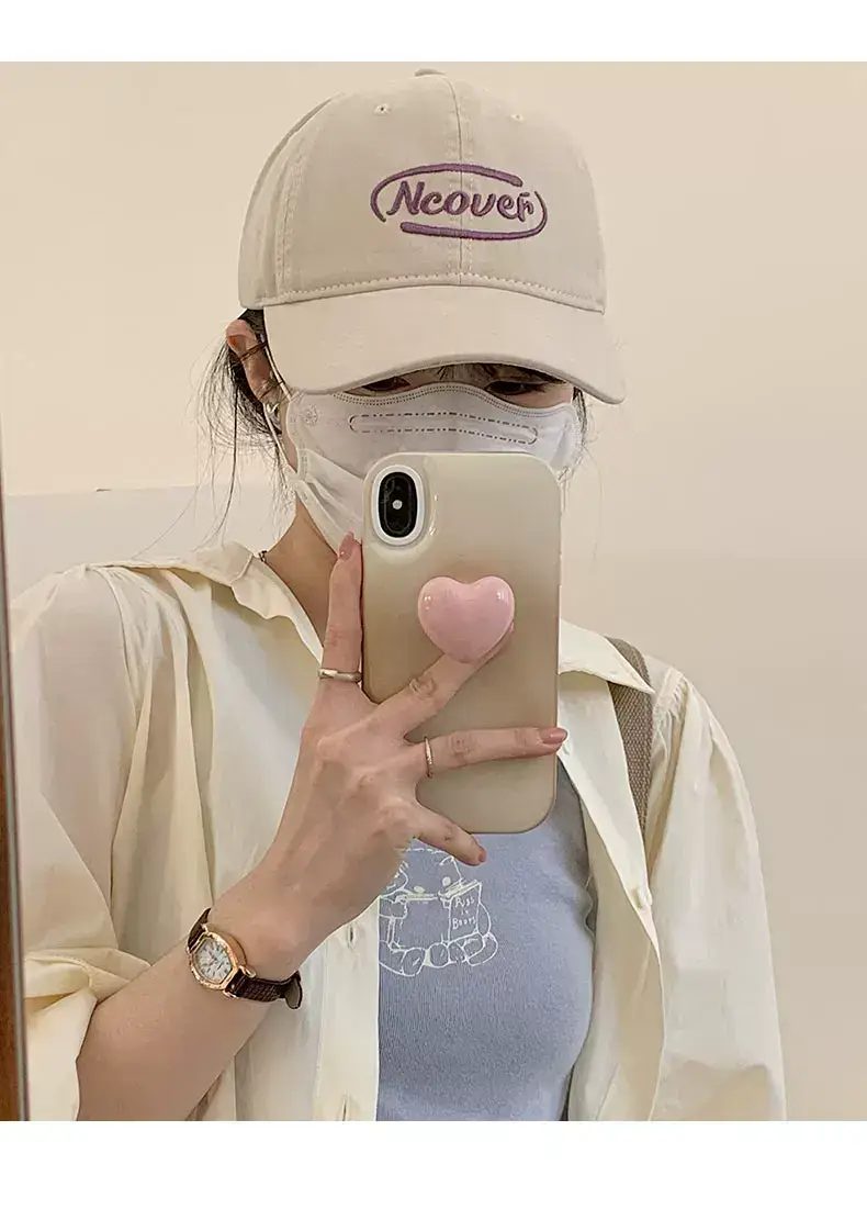 Neower Pink Embroidered Black Peak Cap — feature 11