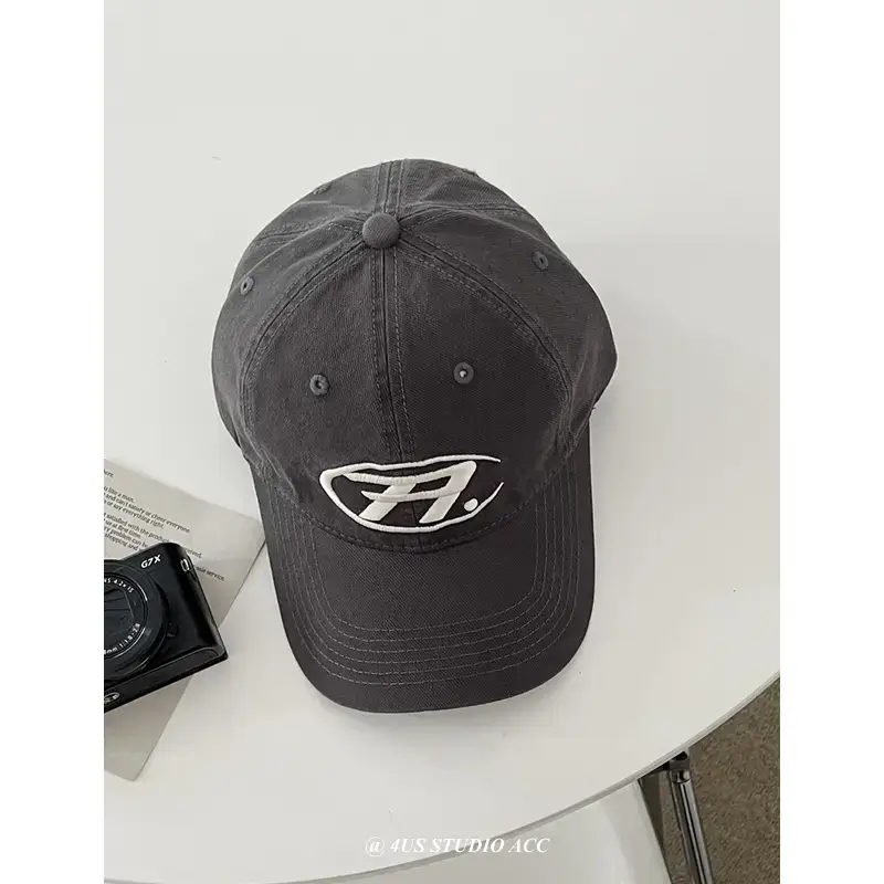 Black Embroidered Women's Baseball Cap with Logo - Image 2