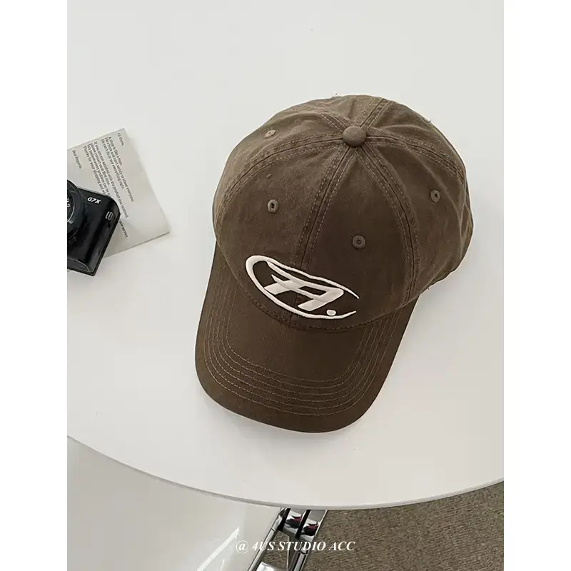 Black Embroidered Women's Baseball Cap with Logo - Image 5
