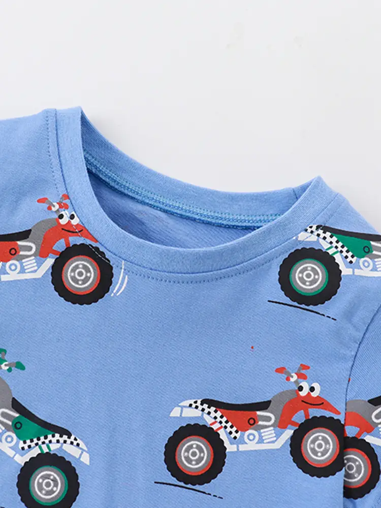 Kids Moto T-Shirt Blue Short Sleeve 2025 - Image 3