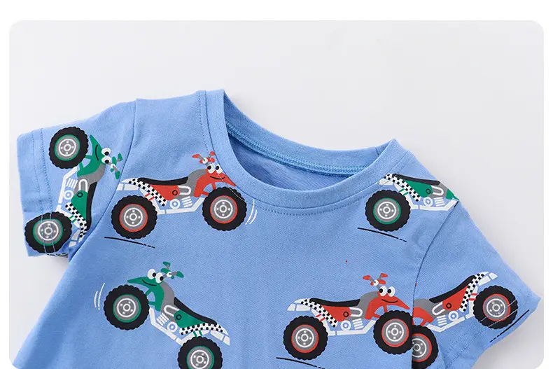 Kids Moto T-Shirt Blue Short Sleeve 2025 — feature 3