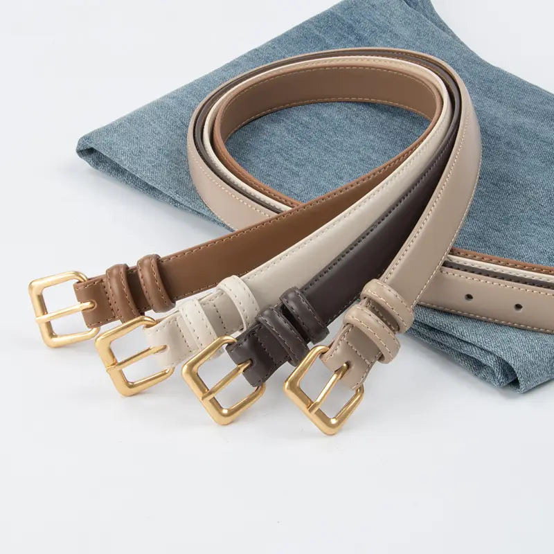 Women's Genuine Leather Belt with Gold Buckle - Image 20