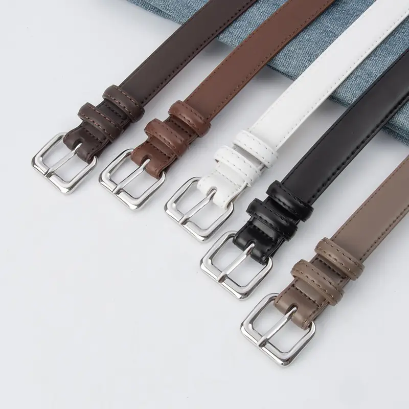 Women's Genuine Leather Belt with Gold Buckle - Image 21