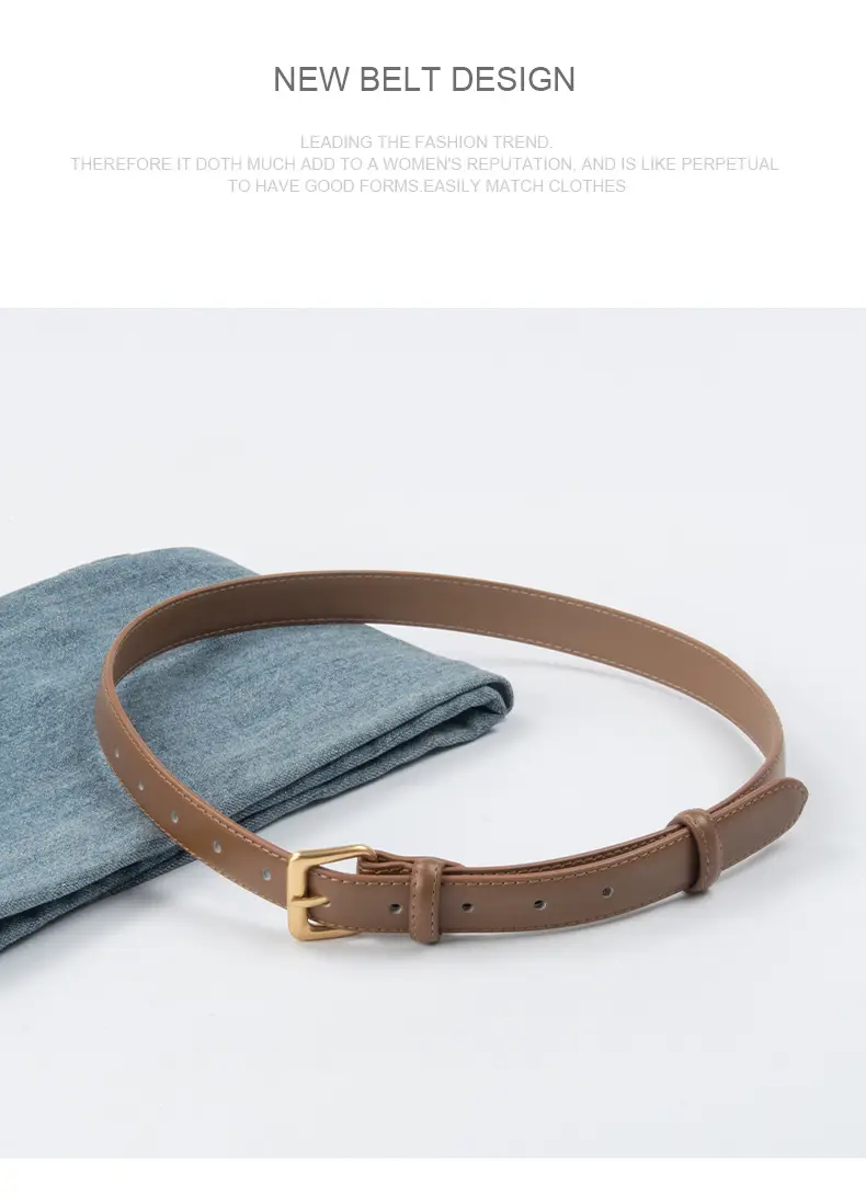 Women's Genuine Leather Belt with Gold Buckle β feature 12