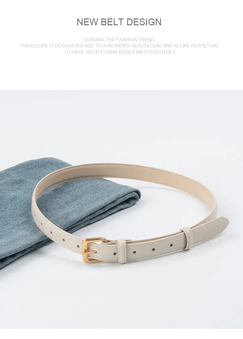 Women's Genuine Leather Belt with Gold Buckle β feature 13