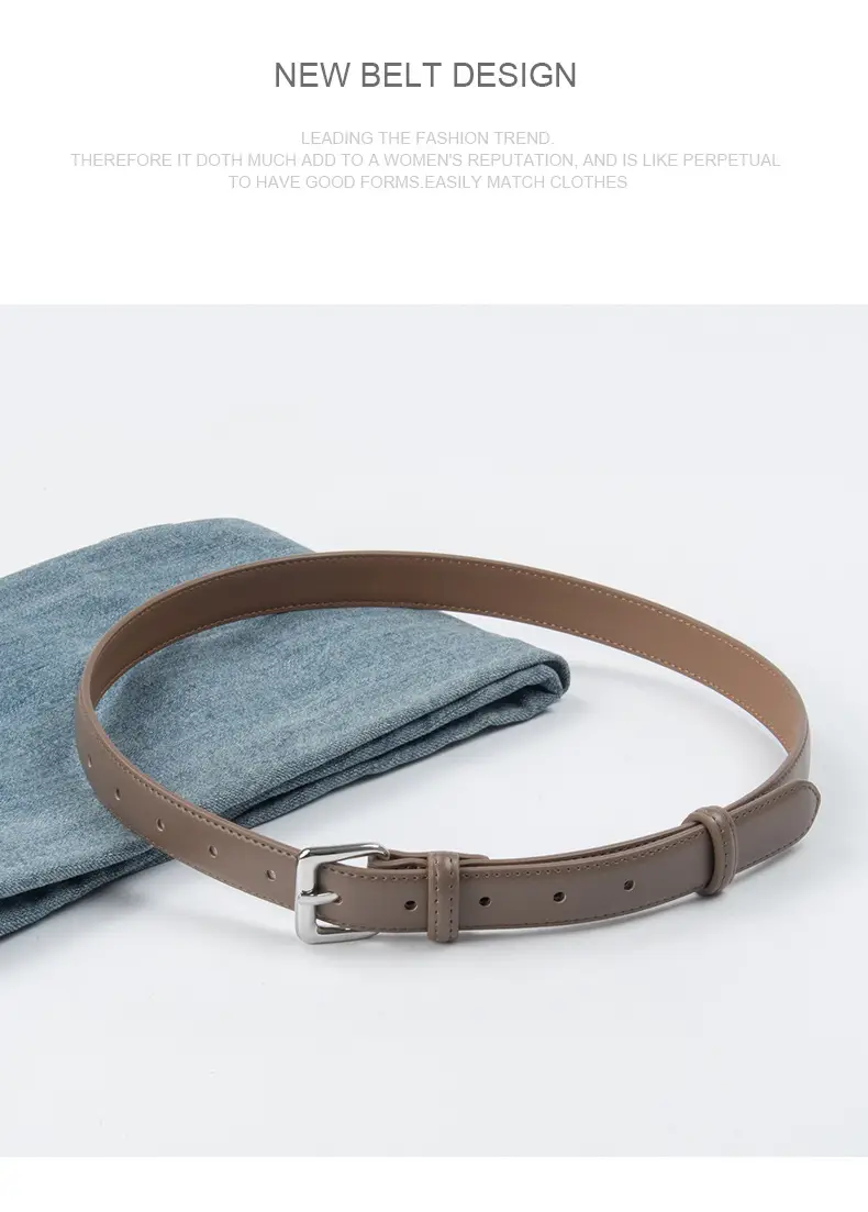 Women's Genuine Leather Belt with Gold Buckle β feature 14