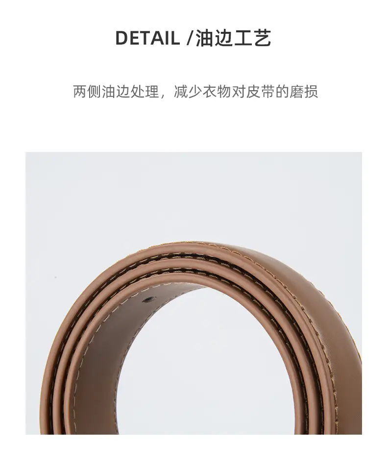 Women's Genuine Leather Belt with Gold Buckle β feature 8