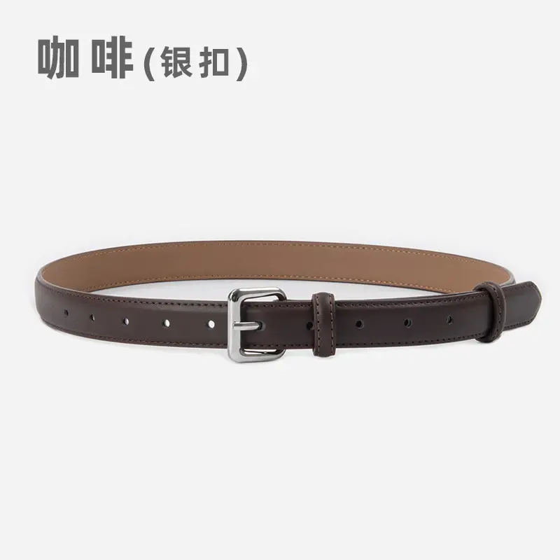 Women's Genuine Leather Belt with Gold Buckle - Image 11