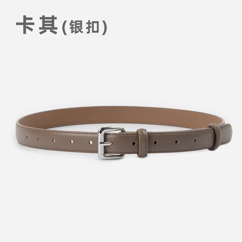 Women's Genuine Leather Belt with Gold Buckle - Image 13