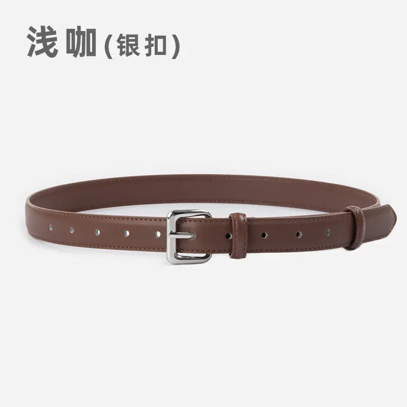 Women's Genuine Leather Belt with Gold Buckle - Image 16
