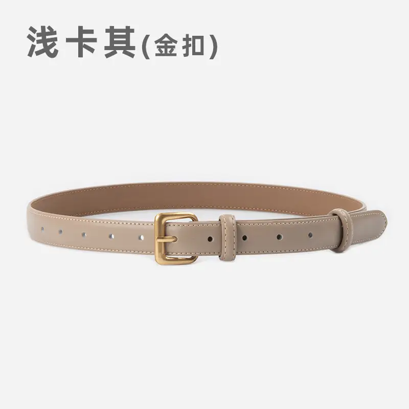 Women's Genuine Leather Belt with Gold Buckle - Image 5