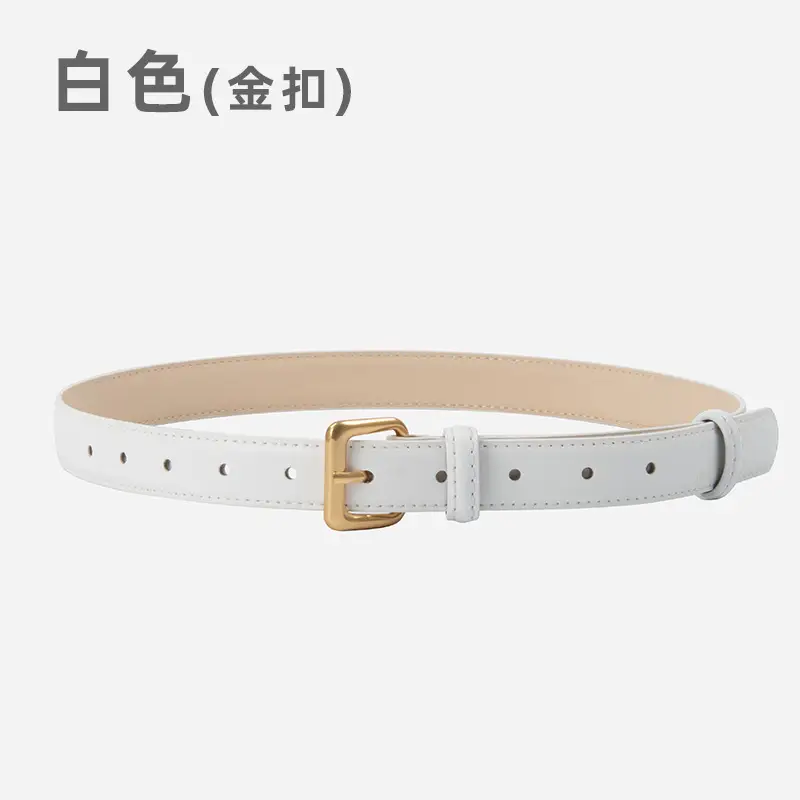 Women's Genuine Leather Belt with Gold Buckle - Image 6