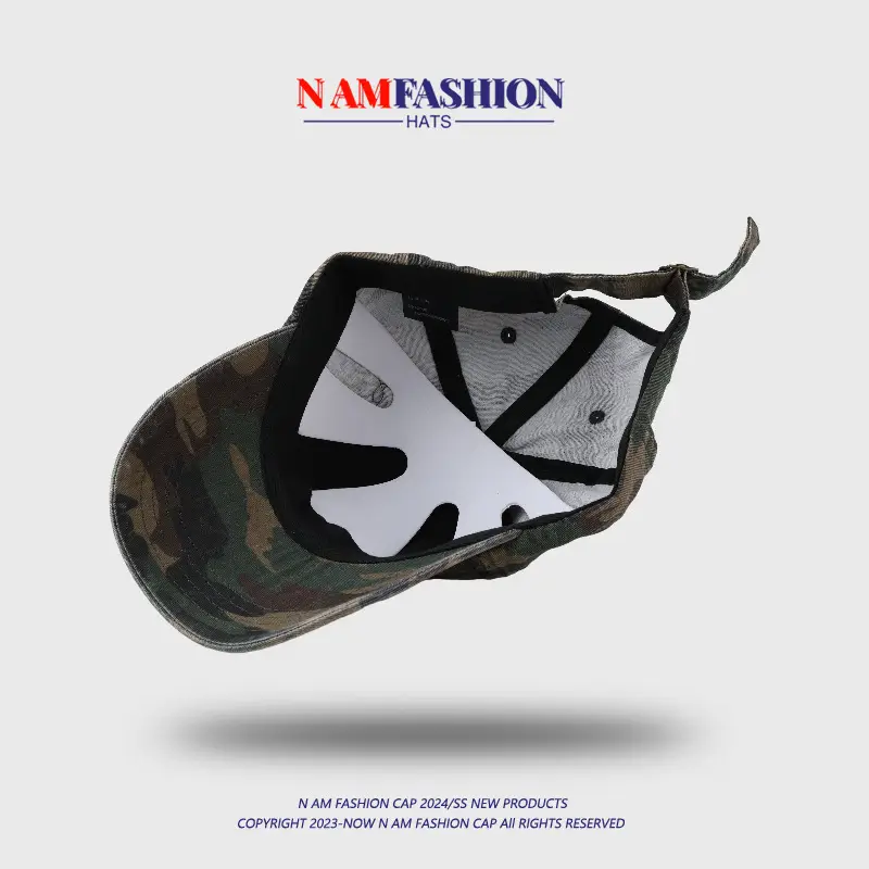 Men Camo Baseball Cap with "BRACE" Embroidery — feature 7