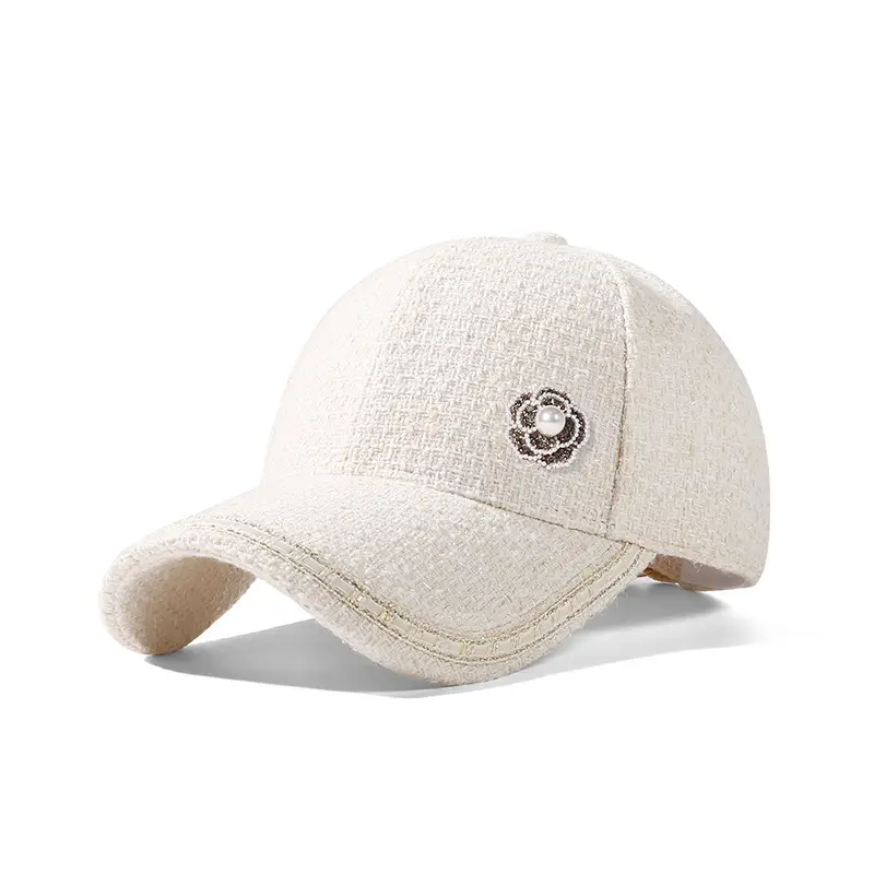 Women's Black Embroidered Baseball Cap with Heart Design