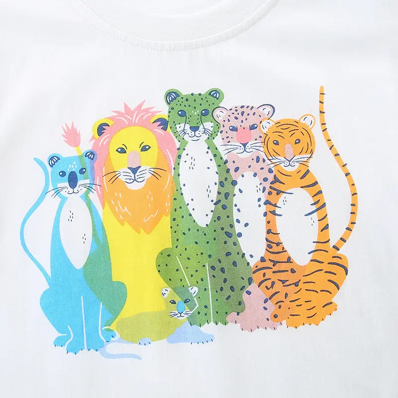 White Knitted Cotton T-Shirt for Kids 26" - Image 4