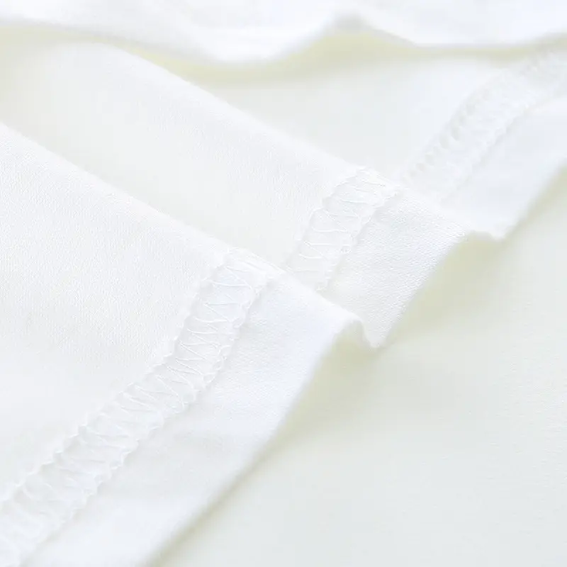 White Knitted Cotton T-Shirt for Kids 26" - Image 5