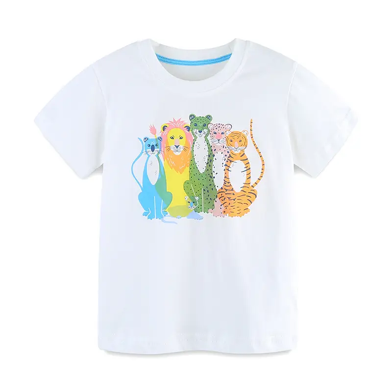 White Knitted Cotton T-Shirt for Kids 26" - Image 6