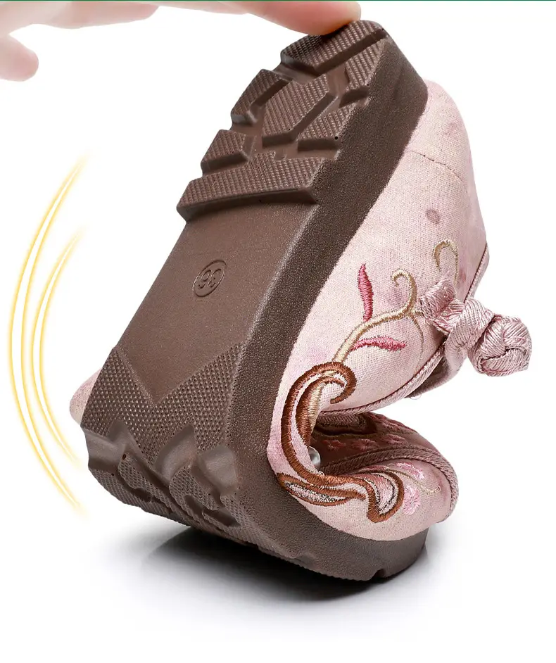 Retro Style Han Dynasty Shoes, Old Beijing Cloth Shoes for Women, Shallow Mouth, Comfortable and Breathable Ethnic Style Women's Shoes, Flat Heel, Soft Sole Embroidered Shoes — feature 10