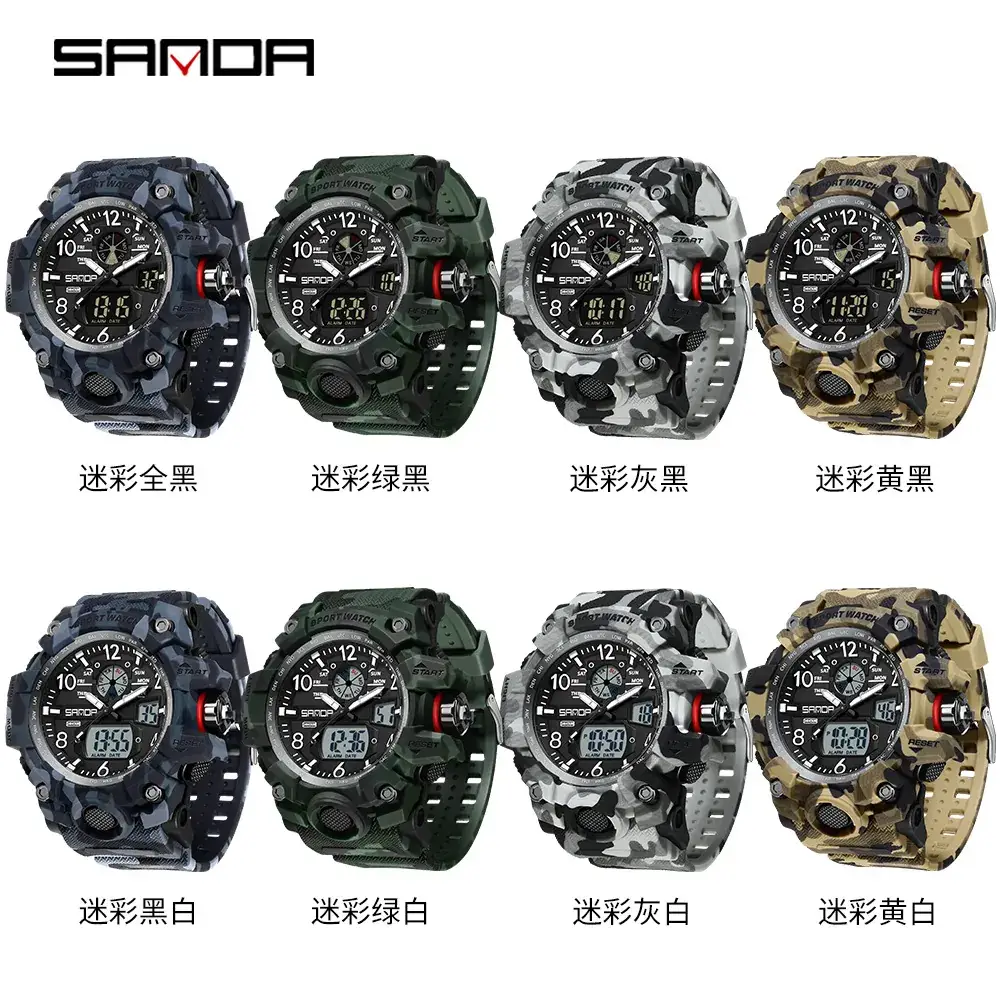 SANDA Military Camo Electronic Watch for Men - Image 28