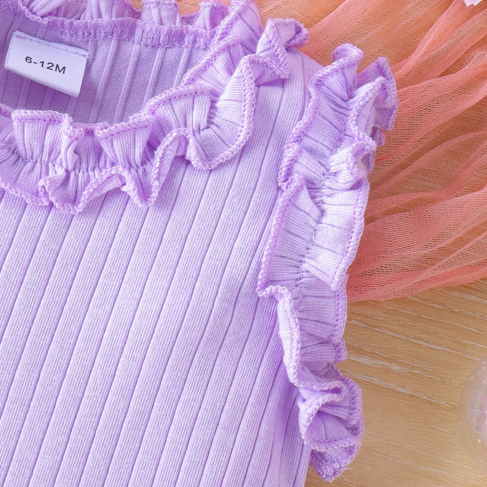 Purple Ruffled Vest & Shorts Set for Girls - Image 4