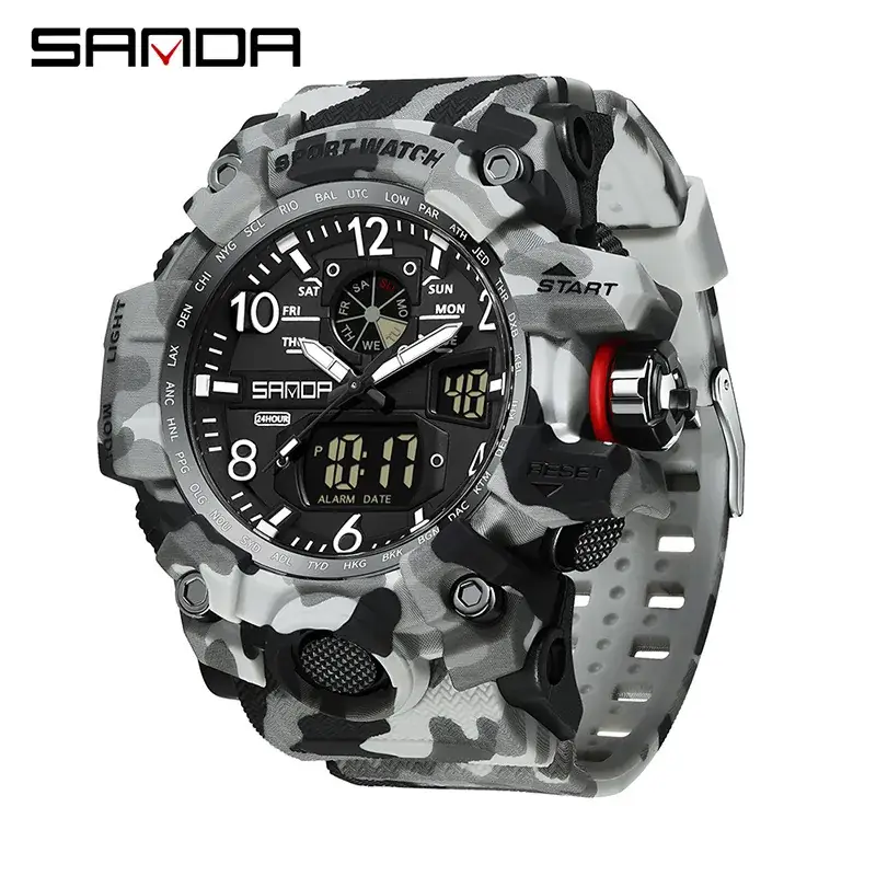 Sanda Camouflage Waterproof Electronic Watch for Men - Image 11