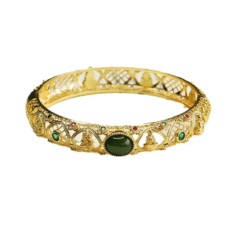Golden Eight Guardian Jade Jasper Bracelet - Image 5