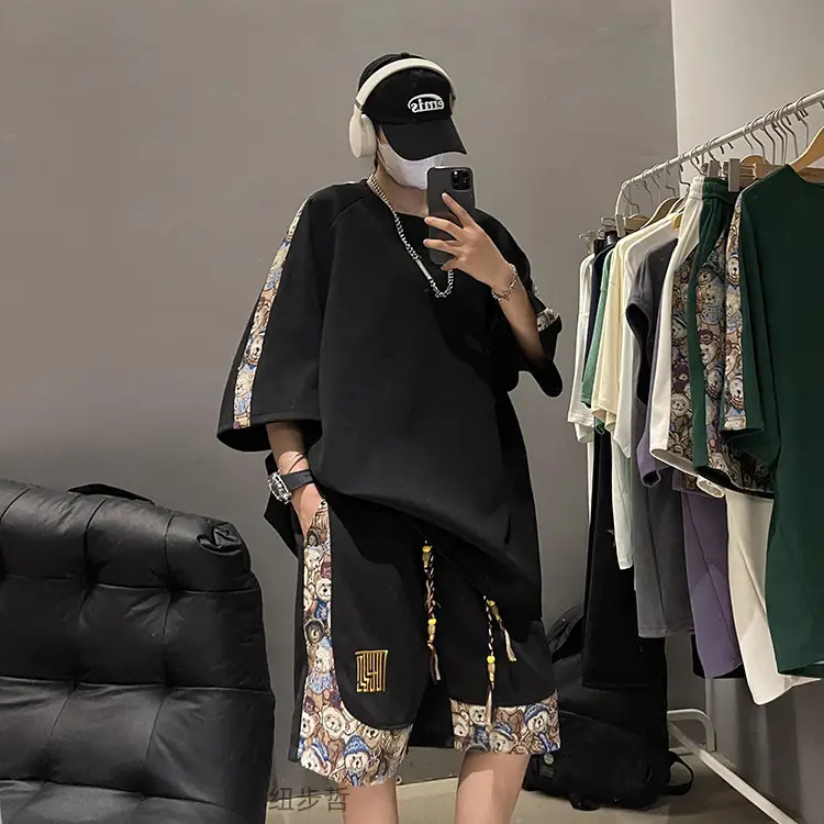 Men Chinese Embroidered Sports Suit Black with Embroidered Pants — feature 10
