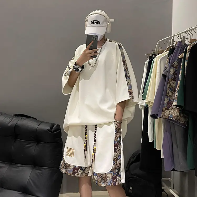 Men Chinese Embroidered Sports Suit Black with Embroidered Pants — feature 5