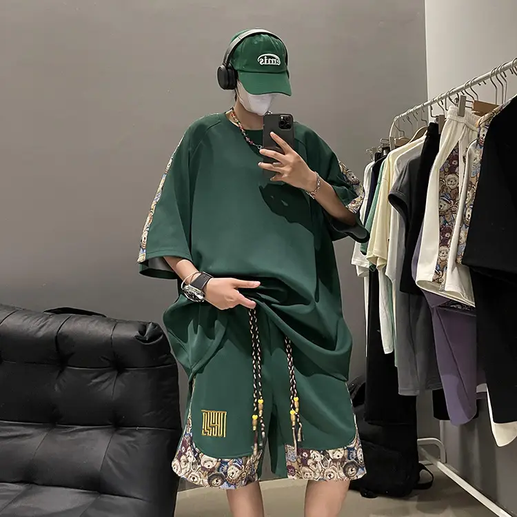 Men Chinese Embroidered Sports Suit Black with Embroidered Pants — feature 8