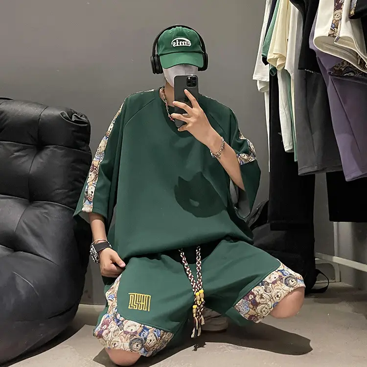 Men Chinese Embroidered Sports Suit Black with Embroidered Pants — feature 9