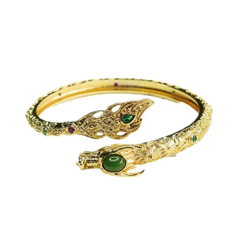 Jasper Dragon Bangle with Green Jade Set - Image 6