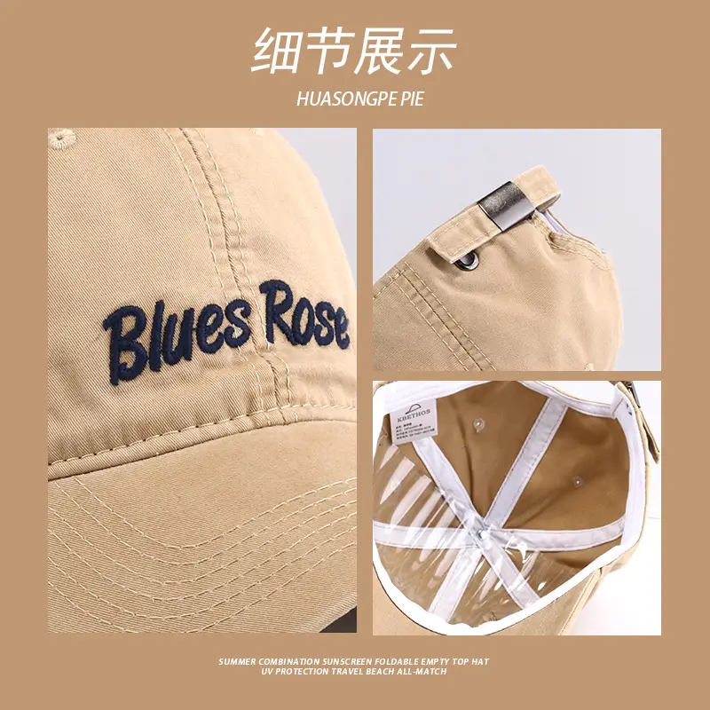Embroidered English Baseball Cap Beige with "Blues Rose" Design - Image 11