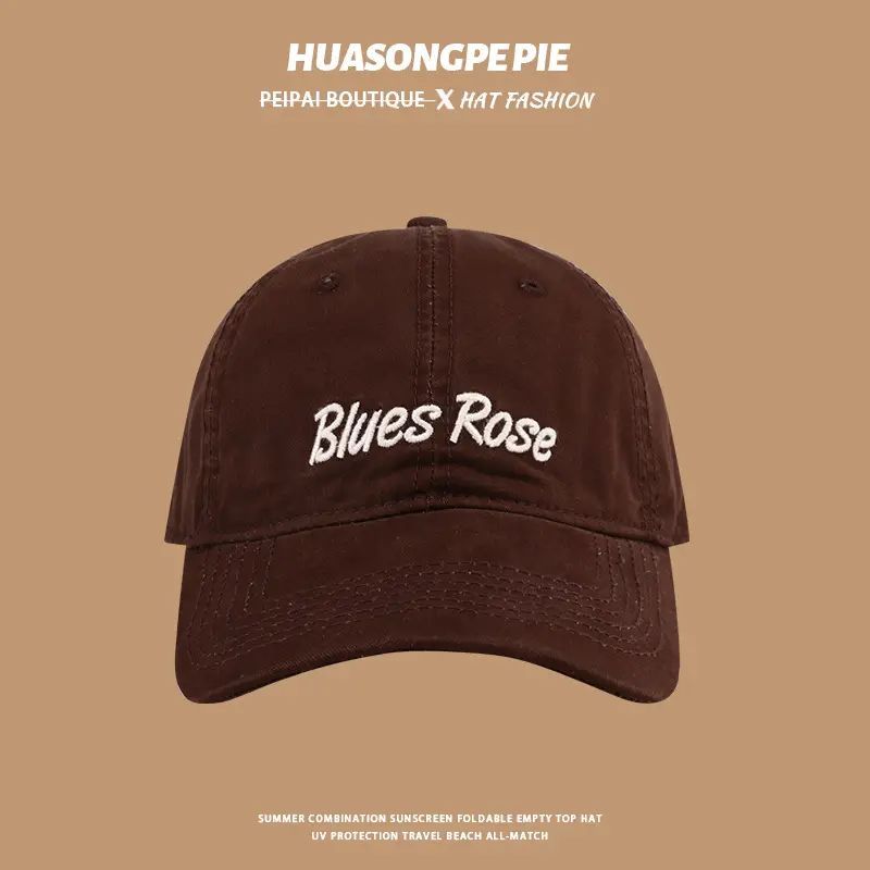 Embroidered English Baseball Cap Beige with "Blues Rose" Design — feature 5
