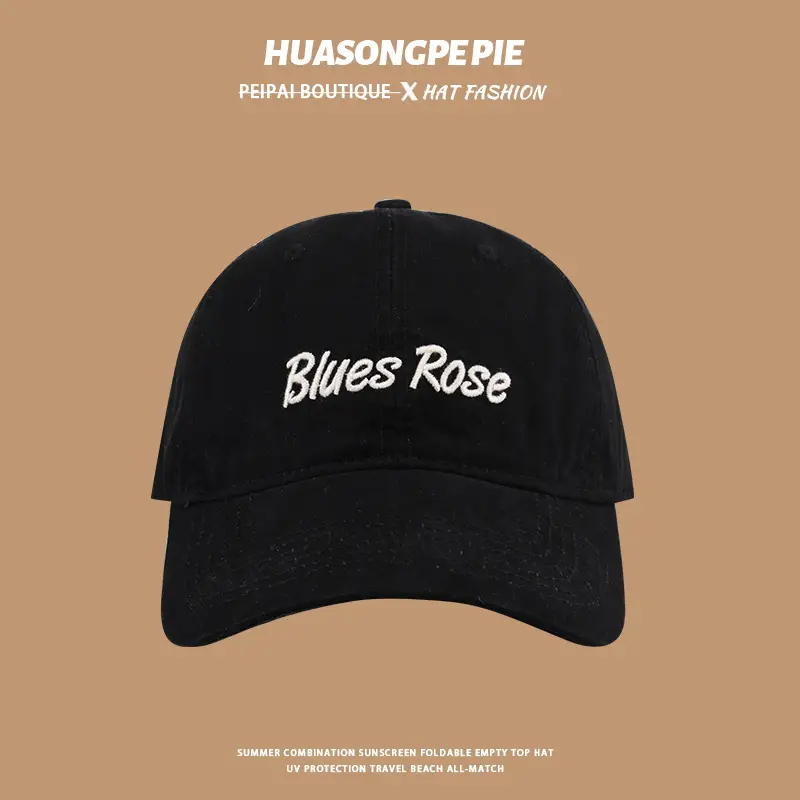 Embroidered English Baseball Cap Beige with "Blues Rose" Design — feature 8