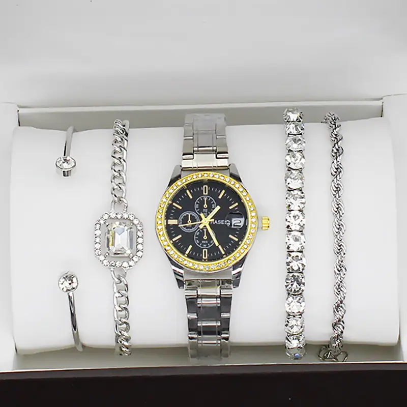 Gold Plated Women's Quartz Watch with Crystal Bracelet — feature 10