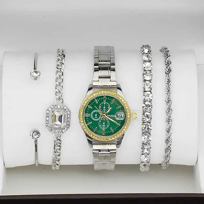 Gold Plated Women's Quartz Watch with Crystal Bracelet - Image 12