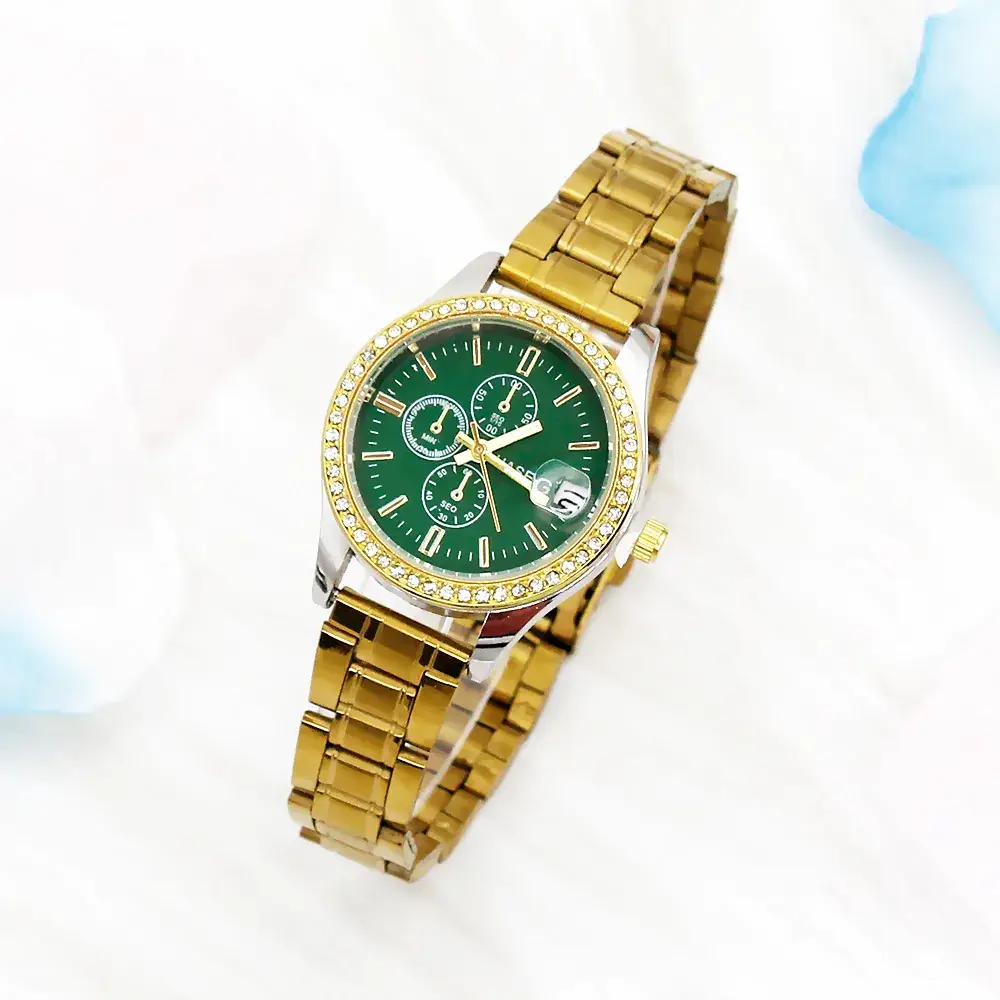 Gold Plated Women's Quartz Watch with Crystal Bracelet - Image 16
