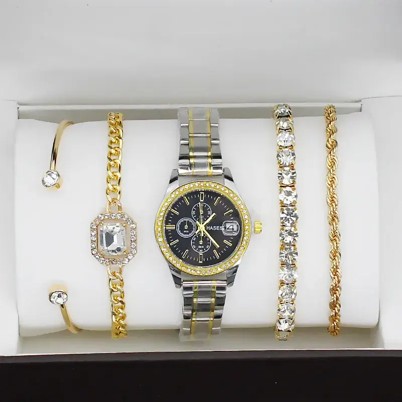 Gold Plated Women's Quartz Watch with Crystal Bracelet - Image 7