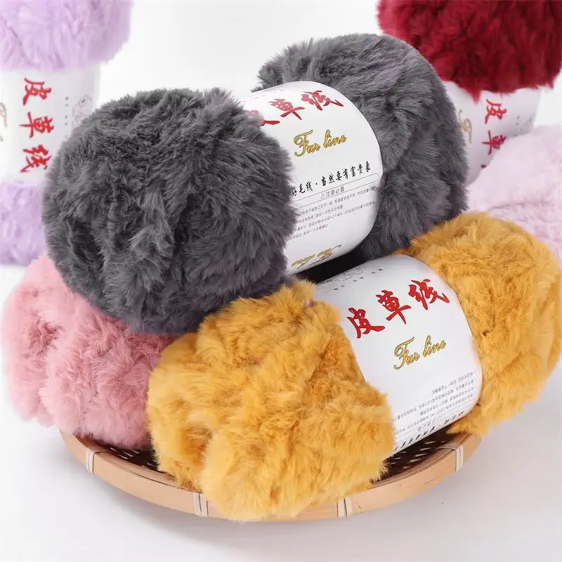 2 Two extra thick fur thread fur wool ball hand-woven thick wool woven scarf hat bag material package