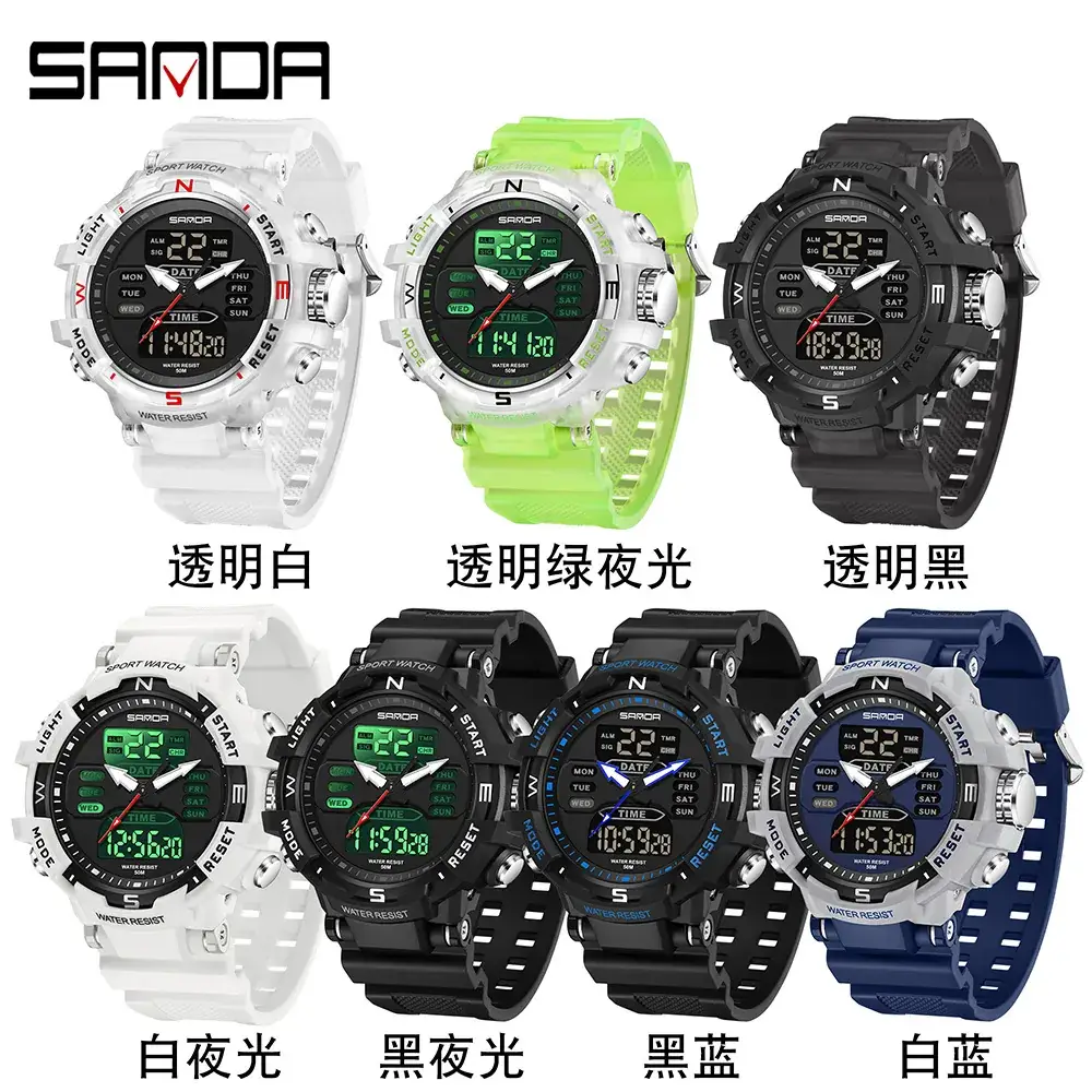 Sanda Black Waterproof Couple Watches 14.598 - Image 17