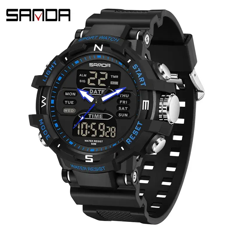 Sanda Youth Fashion Electronic Watch Student Waterproof Luminous Watch Multifunctional Sports Watch - Image 8