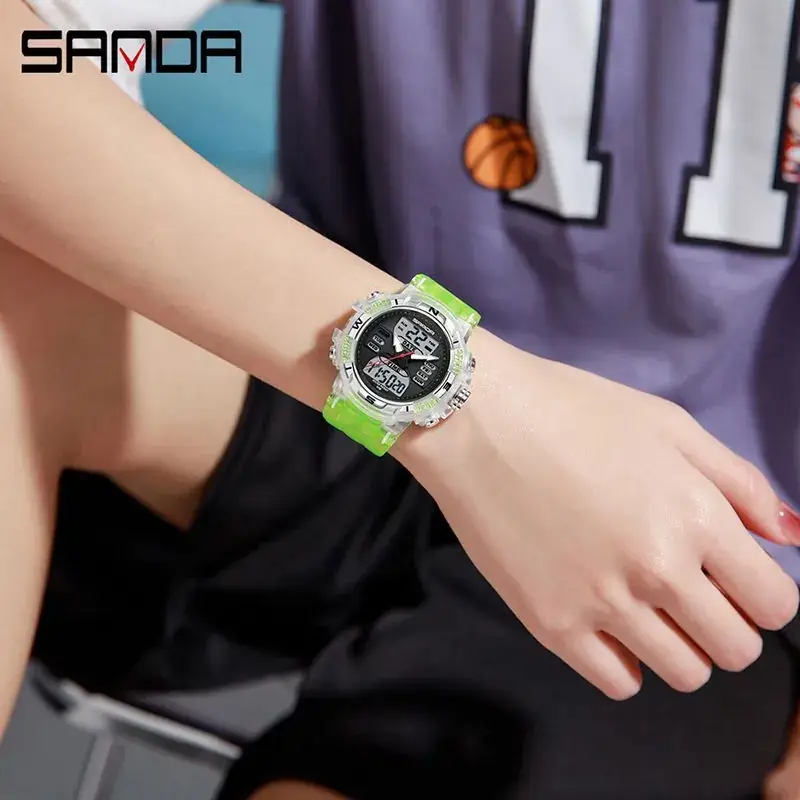 Sanda Neon Green Digital Watch for Teens - Image 16