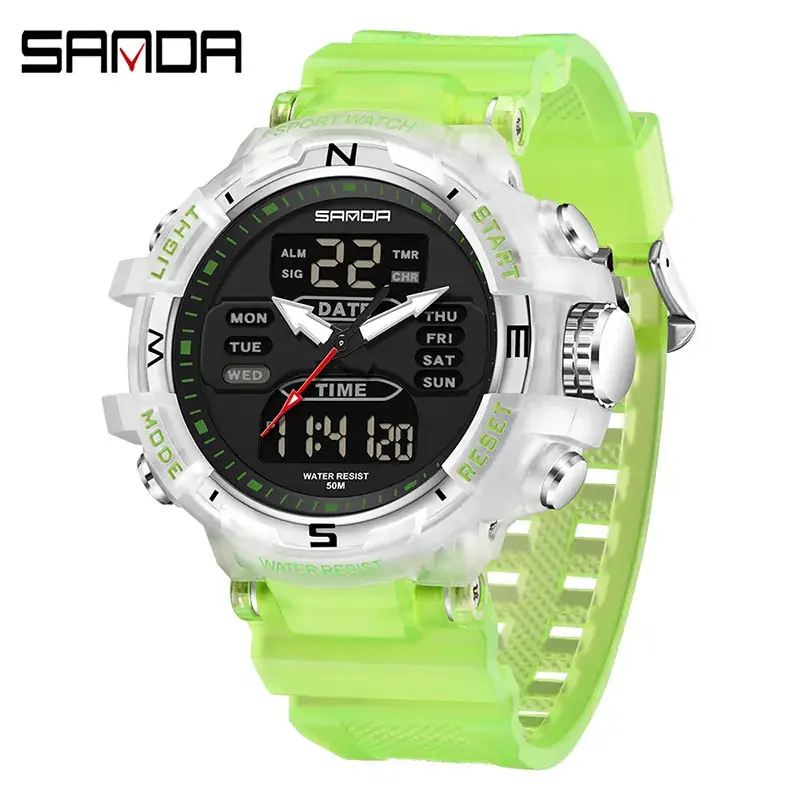 Sanda Neon Green Digital Watch for Teens - Image 13